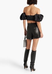 Isabel Marant - Jenita convertible cropped off-the-shoulder ramie top - Black - FR 36