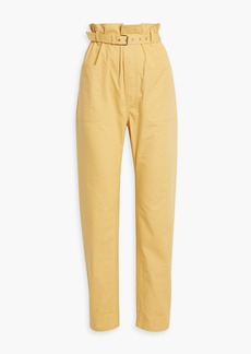 Isabel Marant - Kelinny belted slub cotton tapered pants - Yellow - FR 34
