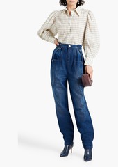 Isabel Marant - Kerris pleated faded high-rise tapered jeans - Blue - FR 40