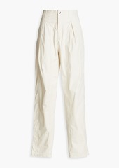 Isabel Marant - Kilandy pleated cotton-canvas tapered pants - Black - FR 34