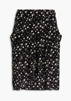 Isabel Marant - Kinali pleated floral-print silk crepe de chine skirt - Black - FR 34