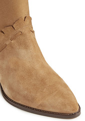 Isabel Marant - Leesta scalloped topstitched suede boots - Brown - EU 38