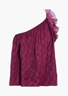 Isabel Marant - Melody one-shoulder metallic floral-jacquard top - Purple - FR 36