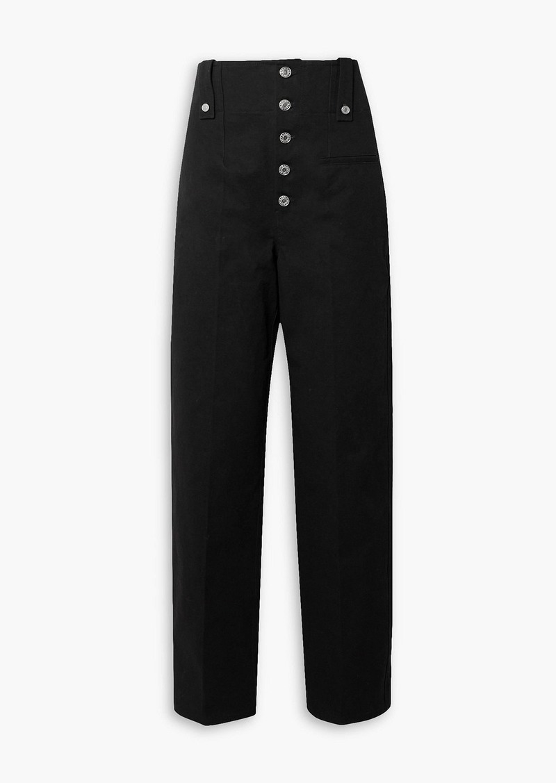 Isabel Marant - Narlena cotton-twill straight-leg pants - Black - FR 38