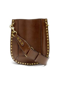 Isabel Marant - Nasko Studded Leather Shoulder Bag - Womens - Dark Brown