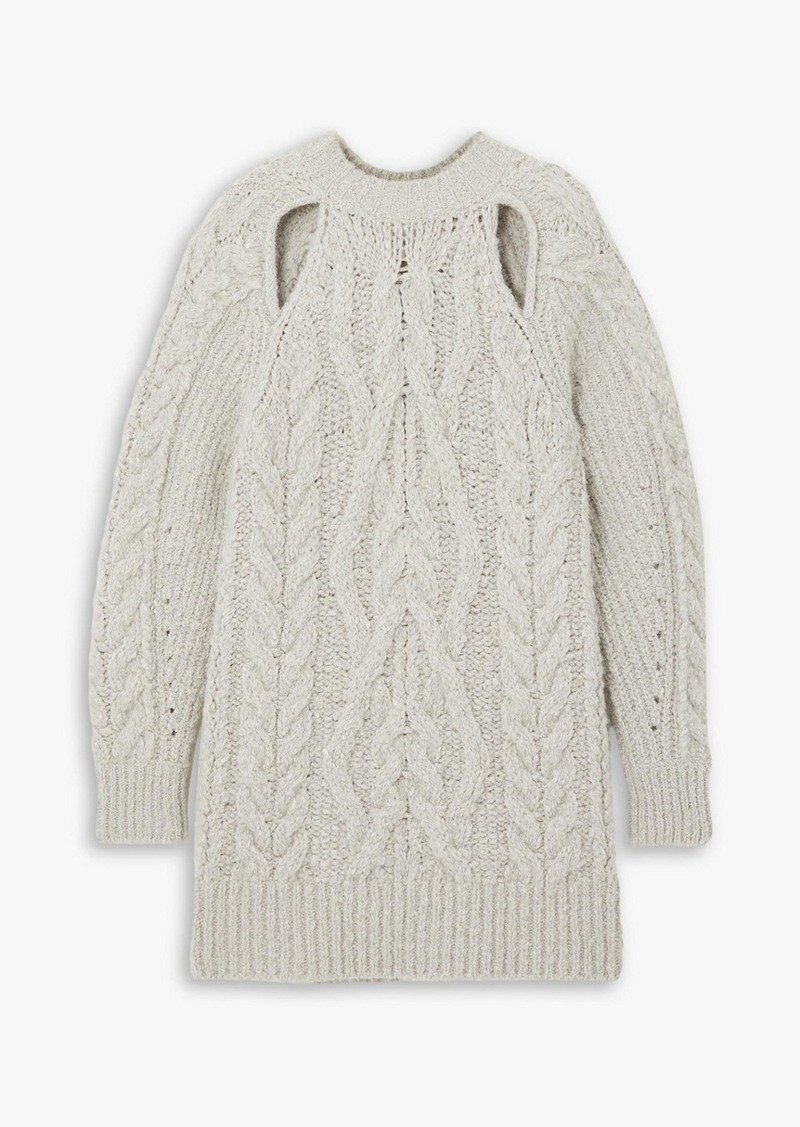 Isabel Marant - Nazae cutout cable-knit mini dress - Gray - FR 36