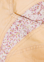 Isabel Marant - Neida patchwork embroidered denim shorts - Orange - FR 34