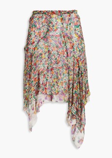 Isabel Marant - Omyles layered floral-print silk-crepon mini skirt - Multicolor - FR 34