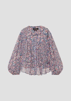 Isabel Marant - Orionea gathered floral-print silk-crepon blouse - Multicolor - FR 36