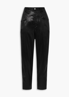 Isabel Marant - Oversized silk-satin tapered pants - Black - FR 34