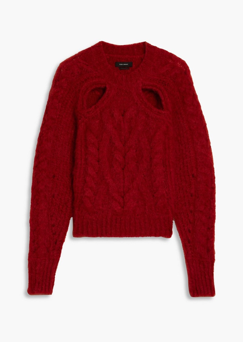 Isabel Marant - Palima cutout cable-knit mohair-blend sweater - Red - FR 34