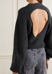 Isabel Marant - Palma cutout ribbed wool and cashmere-blend sweater - Gray - FR 44