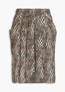 Isabel Marant - Pleated printed silk-blend crepe de chine skirt - Neutral - FR 34
