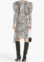 Isabel Marant - Roly asymmetric zebra-print silk-blend crepe de chine skirt - White - FR 34