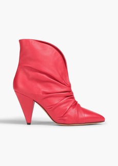 Isabel Marant - Ruched leather ankle boots - Red - EU 39