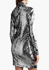 Isabel Marant - Ruched sequined cotton-jersey mini dress - Metallic - FR 34