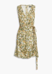 Isabel Marant - Ruffle-trimmed floral-print jacquard mini wrap dress - Yellow - FR 40