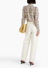 Isabel Marant - Ruffled printed silk blouse - Yellow - FR 34