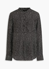Isabel Marant - Rusak pleated polka-dot silk crepe de chine shirt - Black - FR 34