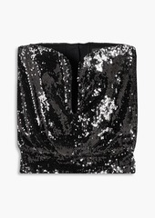 Isabel Marant - Strapless sequined cotton-jersey bustier top - Metallic - 2