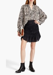 Isabel Marant - Sidney ruched ramie mini skirt - Black - FR 34