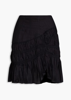 Isabel Marant - Sidney ruched ramie mini skirt - Black - FR 34