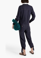 Isabel Marant - Tacaia cropped silk-tweed jumpsuit - Blue - FR 34