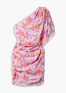 Isabel Marant - Solenne one-shoulder ruched floral-print stretch-crepe mini dress - Pink - FR 34