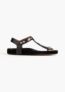 Isabel Marant - Suede-trimmed studded leather sandals - Black - EU 37