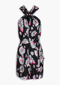 Isabel Marant - Suzyli twist-front floral-print silk crepe de chine mini dress - Black - FR 34