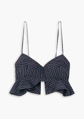 Isabel Marant - Telmani cropped striped cotton-poplin top - Blue - FR 34