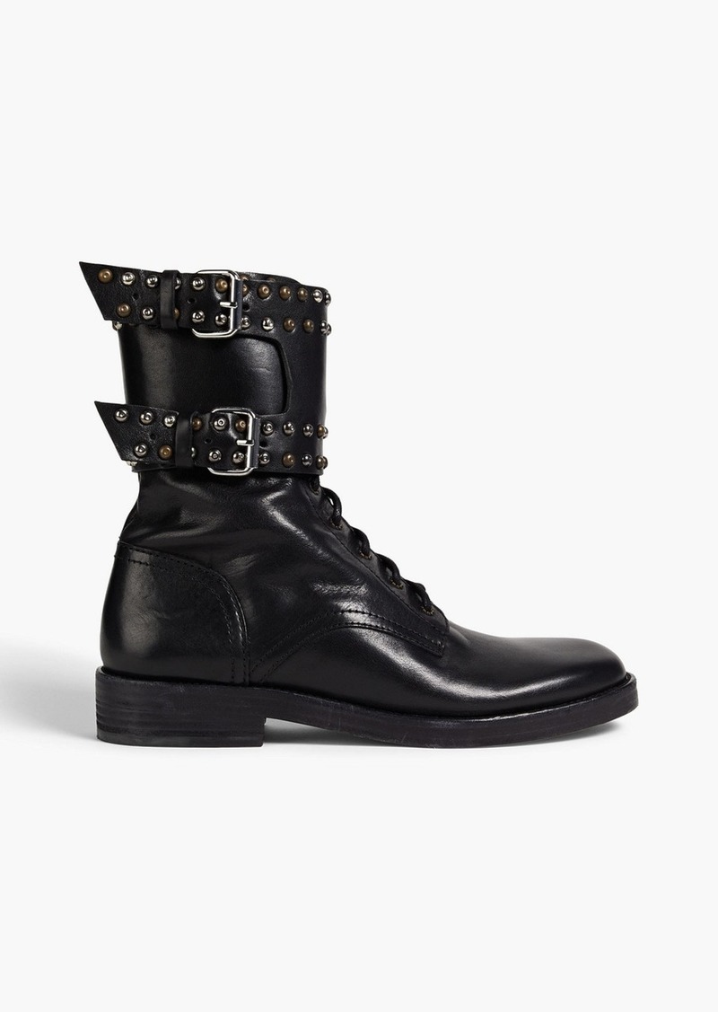 Isabel Marant - Teylon buckled studded leather combat boots - Black - EU 36