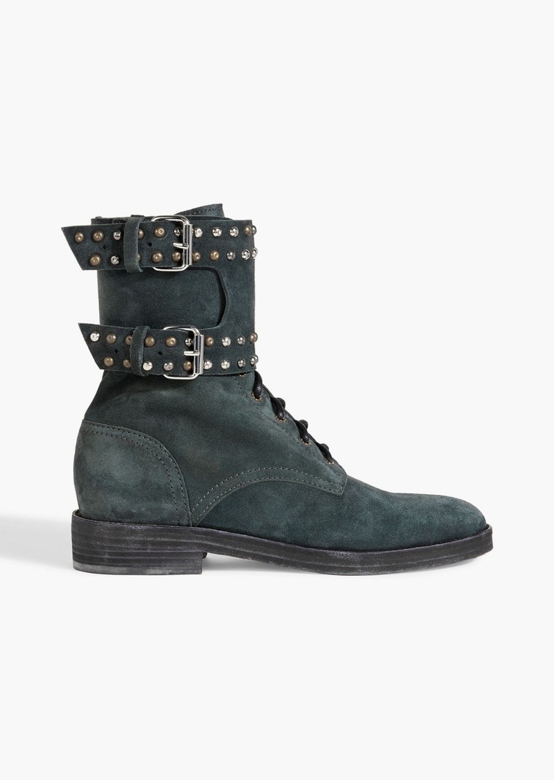 Isabel Marant - Teylon studded suede combat boots - Blue - EU 36