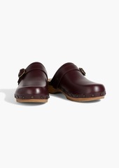 Isabel Marant - Thalie buckled studded leather clogs - Burgundy - EU 38