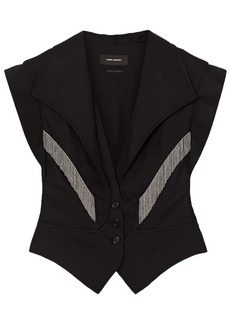 Isabel Marant - Udalia fringed Lyocell and cotton-blend vest - Black - FR 38