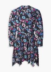 Isabel Marant - Verikio ruffled floral-print silk mini dress - Blue - FR 38