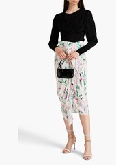 Isabel Marant - Wrap-effect printed silk-blend crepe de chine midi skirt - White - FR 34