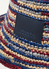 Isabel Marant - Yucata striped woven raffia bucket hat - Blue - ONESIZE