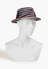 Isabel Marant - Yucata striped woven raffia bucket hat - Blue - ONESIZE