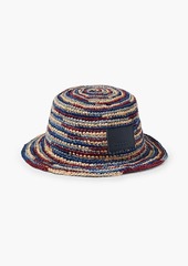 Isabel Marant - Yucata striped woven raffia bucket hat - Blue - ONESIZE