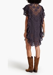 Isabel Marant - Zanetti ruffled crocheted lace cotton mini dress - Purple - 0