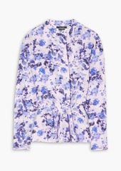 Isabel Marant - Gathered printed silk crepe de chine blouse - Purple - FR 34