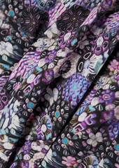 Isabel Marant - Gathered printed silk crepe de chine blouse - Purple - FR 34