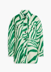 Isabel Marant - Zebra-print brushed wool jacket - Green - FR 36