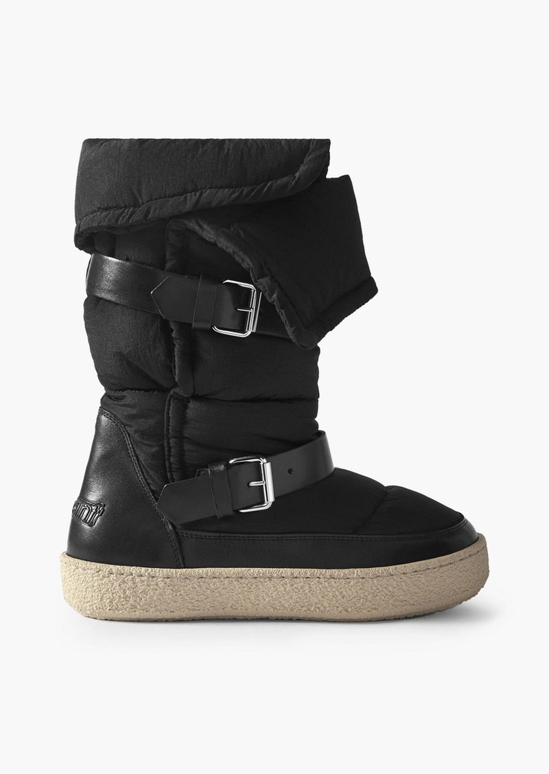 Isabel Marant - Zenora logo-appliquéd leather and padded shell snow boots - Black - EU 35