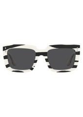Isabel Marant 55mm Rectangle Sunglasses in Ivory Pattern/Grey at Nordstrom