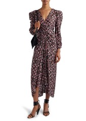 Isabel Marant Albini Abstract Print Ruched Midi Dress