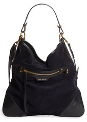 Isabel Marant Amuko Suede & Leather Hobo Bag in Midnight at Nordstrom