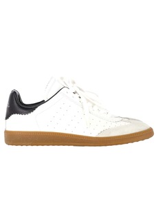 Isabel Marant Bryce Lace Up Low Top Sneakers in White Leather