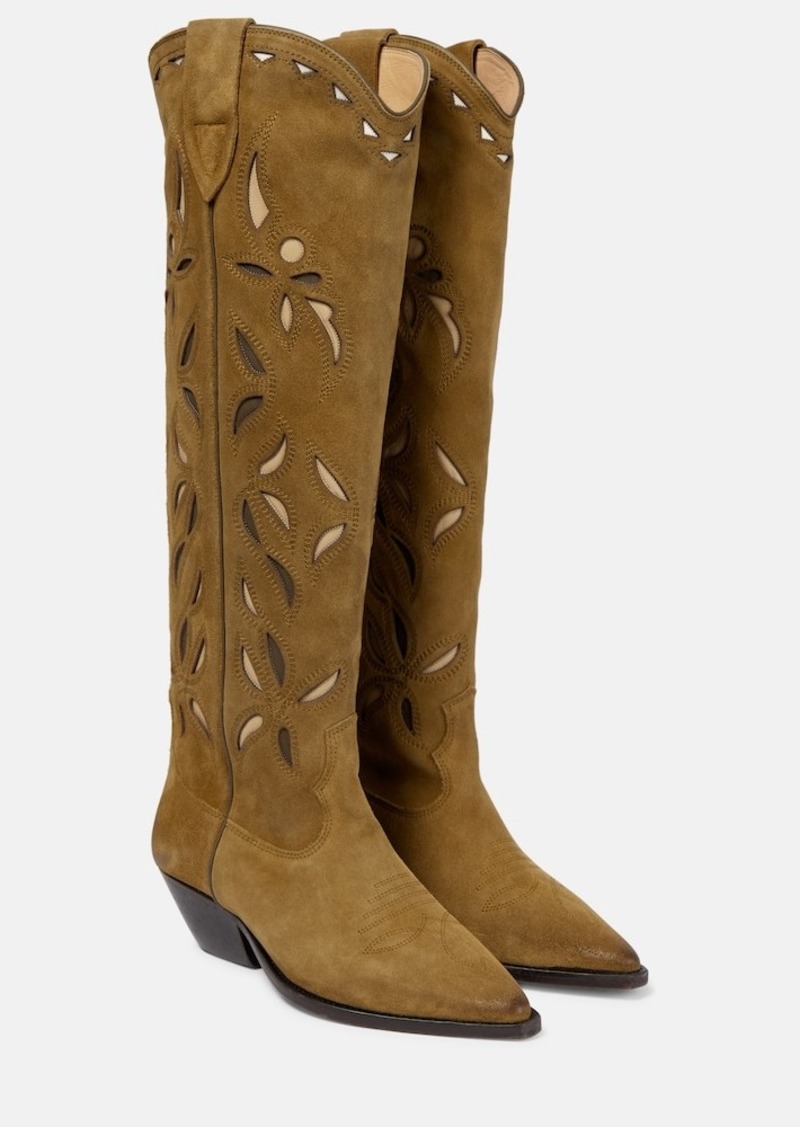 Isabel Marant Denvee suede knee-high cowboy boots